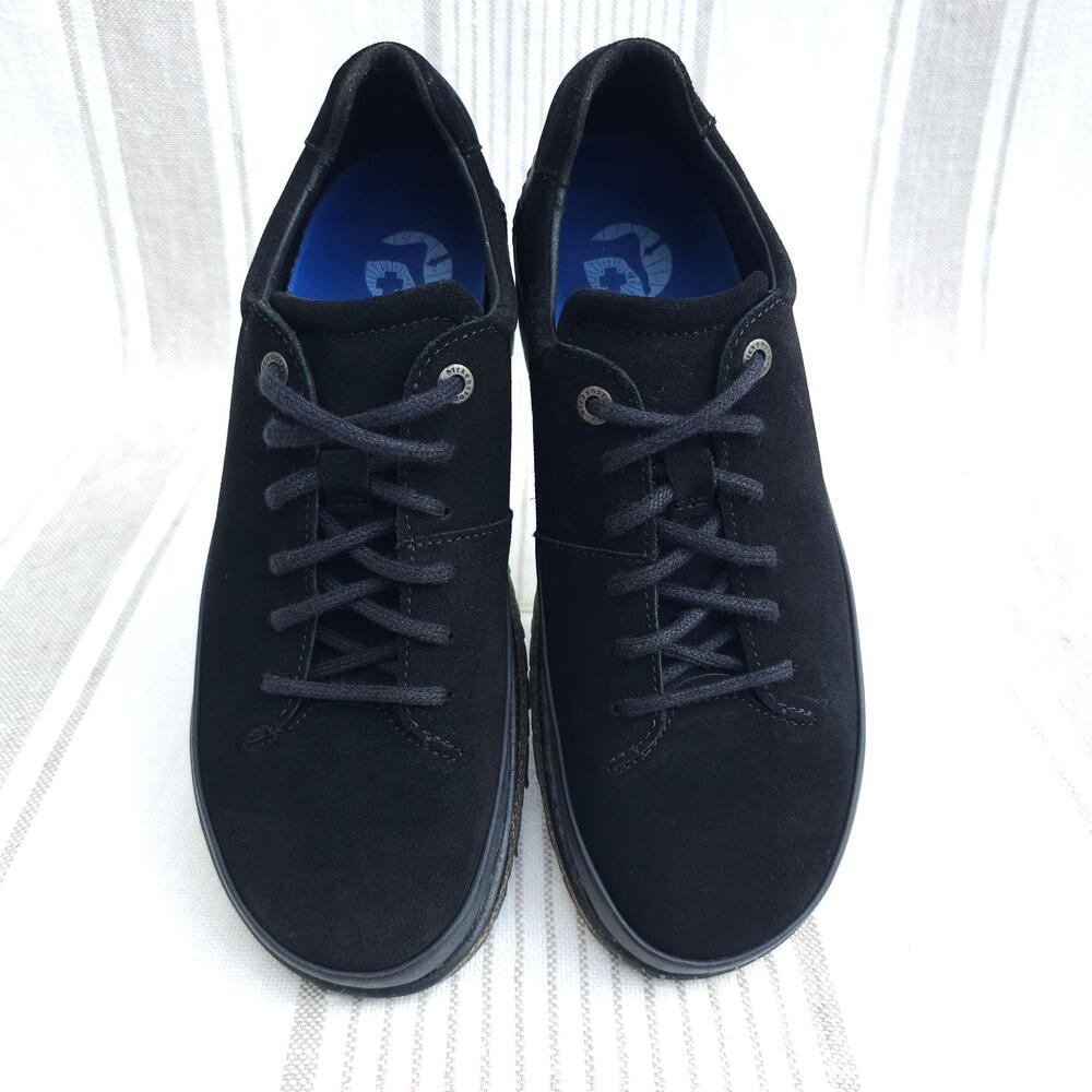 Birkenstock Honnef Low Suede Sneaker Womens 8 Black Lace Up Cork Orthopedic Shoe